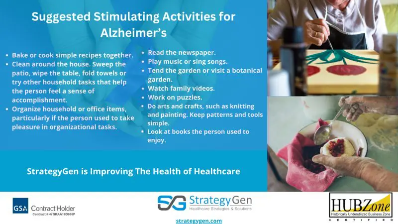 suggested stimulating activities for Alzheimer’s